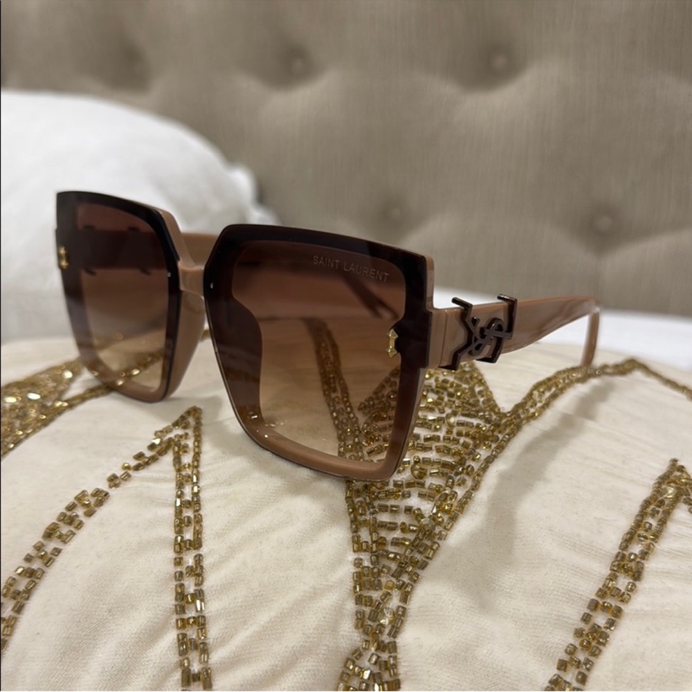 Yves Saint Laurent Brown Sunglasses Modern Design